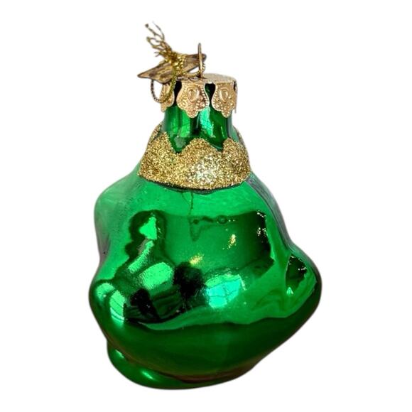 Christmas Ornament Hand Blown Glass Green Frog Thomas Pacconi Classics 2003 Xmas - Picture 3 of 11